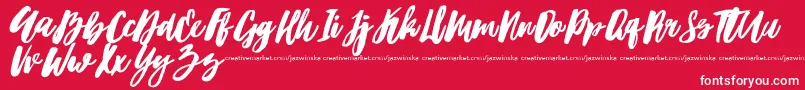 Hubster Font – White Fonts on Red Background
