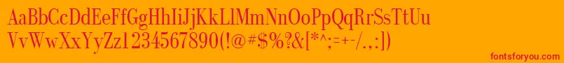 Weitere Informationen zur RecitalSsi-Schriftart RecitalSsi-Schriftart – Rote Schriften auf orangefarbenem Hintergrund