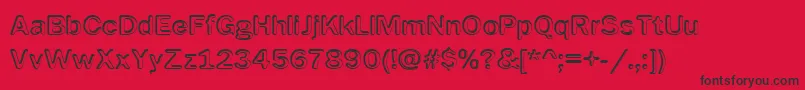 Impress-Schriftart – Schwarze Schriften auf rotem Hintergrund