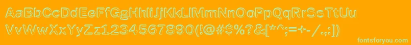 Impress Font – Green Fonts on Orange Background