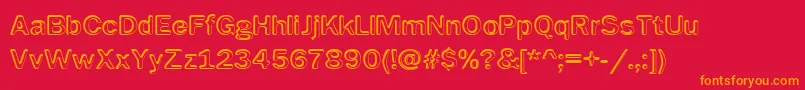 フォントImpress – 赤い背景にオレンジの文字
