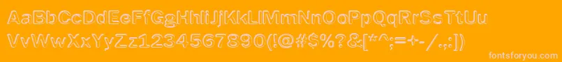 Impress Font – Pink Fonts on Orange Background