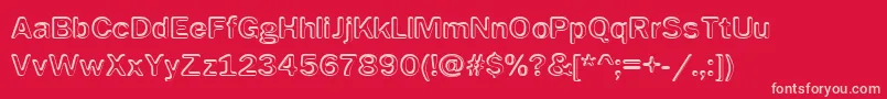 Impress Font – Pink Fonts on Red Background