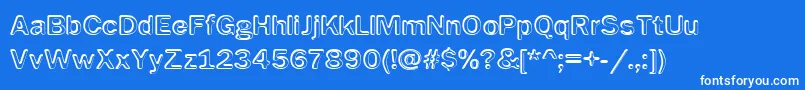 Impress Font – White Fonts on Blue Background