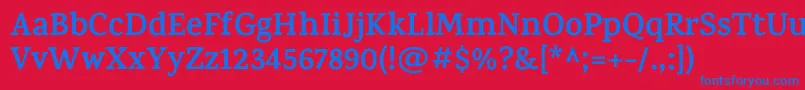 KarmaBold Font – Blue Fonts on Red Background