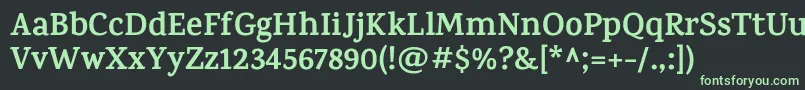 フォントKarmaBold – 黒い背景に緑の文字