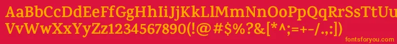 KarmaBold Font – Orange Fonts on Red Background