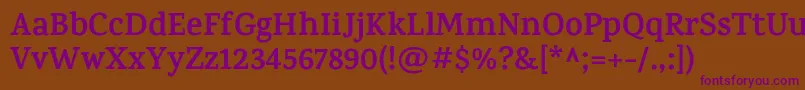 KarmaBold Font – Purple Fonts on Brown Background