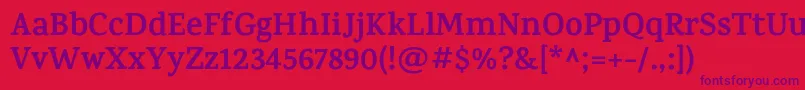 KarmaBold Font – Purple Fonts on Red Background