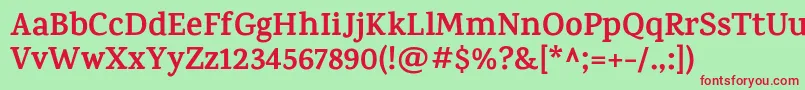 KarmaBold Font – Red Fonts on Green Background