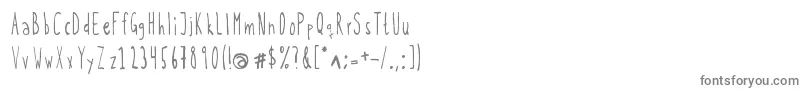 フォントKohicle25 – 白い背景に灰色の文字