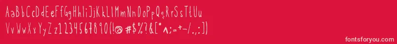 フォントKohicle25 – 赤い背景にピンクのフォント