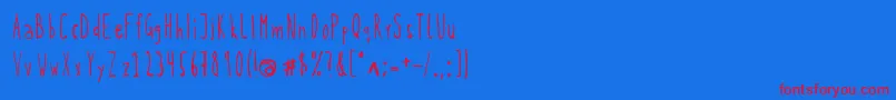フォントKohicle25 – 赤い文字の青い背景