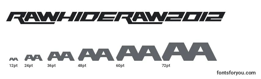 Tamanhos de fonte RawhideRaw2012