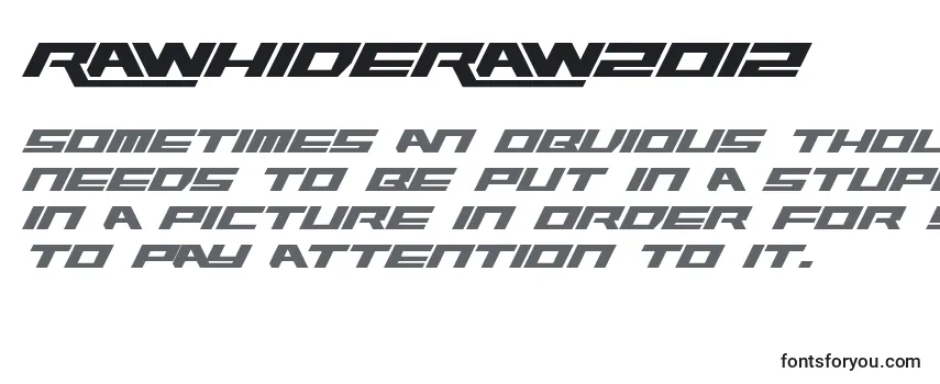 Przegląd czcionki RawhideRaw2012