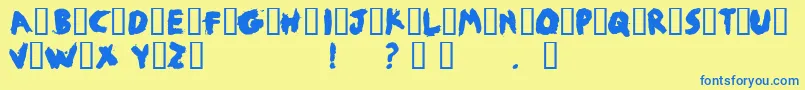 Jobby Font – Blue Fonts on Yellow Background