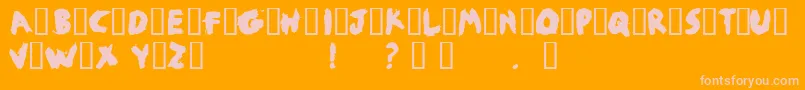 フォントJobby – オレンジの背景にピンクのフォント