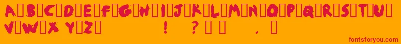 フォントJobby – オレンジの背景に赤い文字