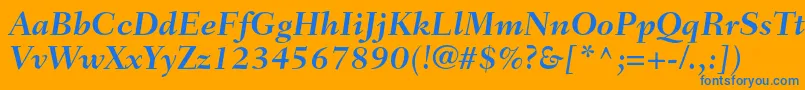 FairfieldltstdBolditalic Font – Blue Fonts on Orange Background