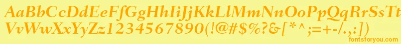 FairfieldltstdBolditalic Font – Orange Fonts on Yellow Background