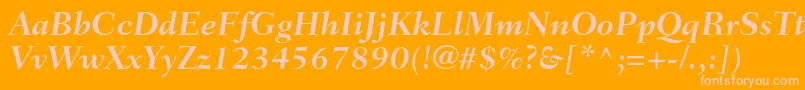 FairfieldltstdBolditalic Font – Pink Fonts on Orange Background