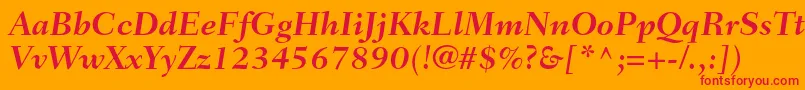 FairfieldltstdBolditalic Font – Red Fonts on Orange Background