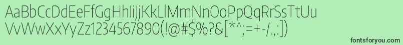 Fonte EncodesanscompressedThin – fontes pretas em um fundo verde