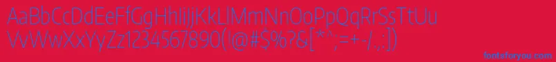 EncodesanscompressedThin Font – Blue Fonts on Red Background