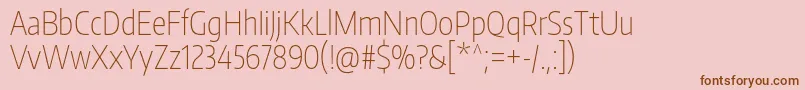 EncodesanscompressedThin-Schriftart – Braune Schriften auf rosa Hintergrund