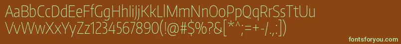 EncodesanscompressedThin-fontti – vihreät fontit ruskealla taustalla