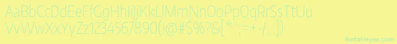 Więcej informacji o czcionce EncodesanscompressedThin Czcionka EncodesanscompressedThin – zielone czcionki na żółtym tle