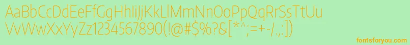 Шрифт EncodesanscompressedThin – оранжевые шрифты на зелёном фоне