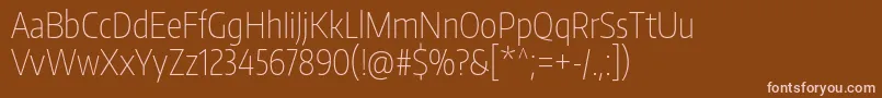 Czcionka EncodesanscompressedThin – różowe czcionki na brązowym tle