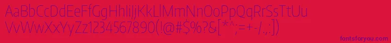 フォントEncodesanscompressedThin – 赤い背景に紫のフォント