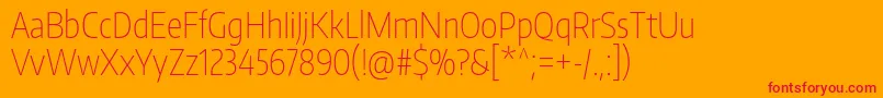 EncodesanscompressedThin Font – Red Fonts on Orange Background