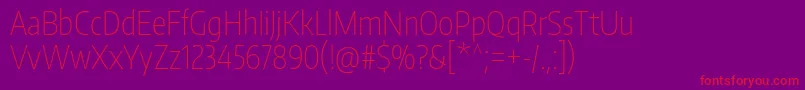 EncodesanscompressedThin Font – Red Fonts on Purple Background