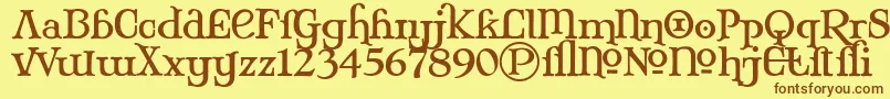 MaryJaneAlternate Font – Brown Fonts on Yellow Background