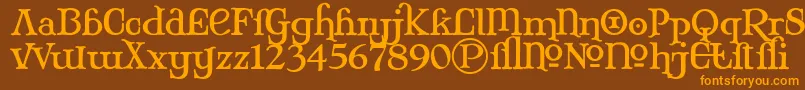 MaryJaneAlternate Font – Orange Fonts on Brown Background