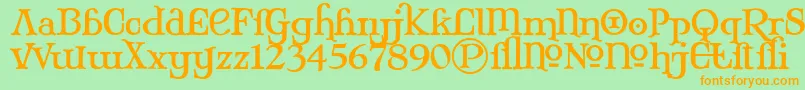MaryJaneAlternate Font – Orange Fonts on Green Background