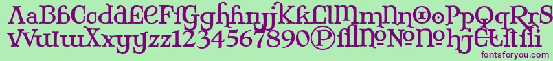 MaryJaneAlternate Font – Purple Fonts on Green Background