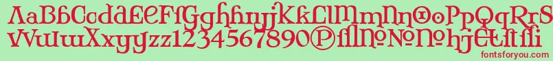 MaryJaneAlternate Font – Red Fonts on Green Background