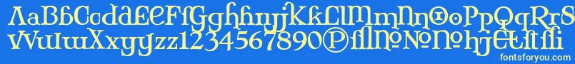 MaryJaneAlternate Font – Yellow Fonts on Blue Background