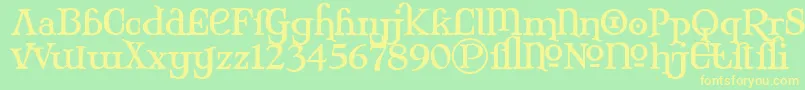 MaryJaneAlternate Font – Yellow Fonts on Green Background