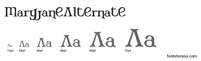 MaryJaneAlternate Font Sizes