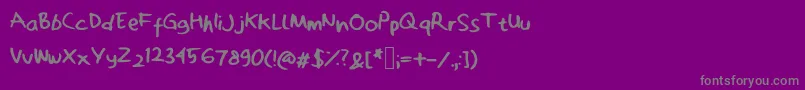 フォントZakwanoebit – 紫の背景に灰色の文字
