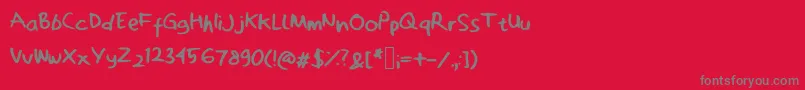 Zakwanoebit-Schriftart – Graue Schriften auf rotem Hintergrund