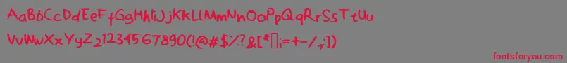 Zakwanoebit Font – Red Fonts on Gray Background
