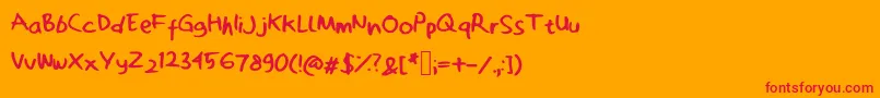 Zakwanoebit Font – Red Fonts on Orange Background