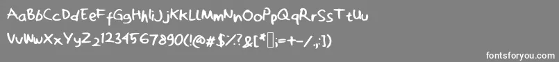 フォントZakwanoebit – 灰色の背景に白い文字