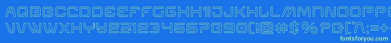 Miraclemercuryout Font – Green Fonts on Blue Background